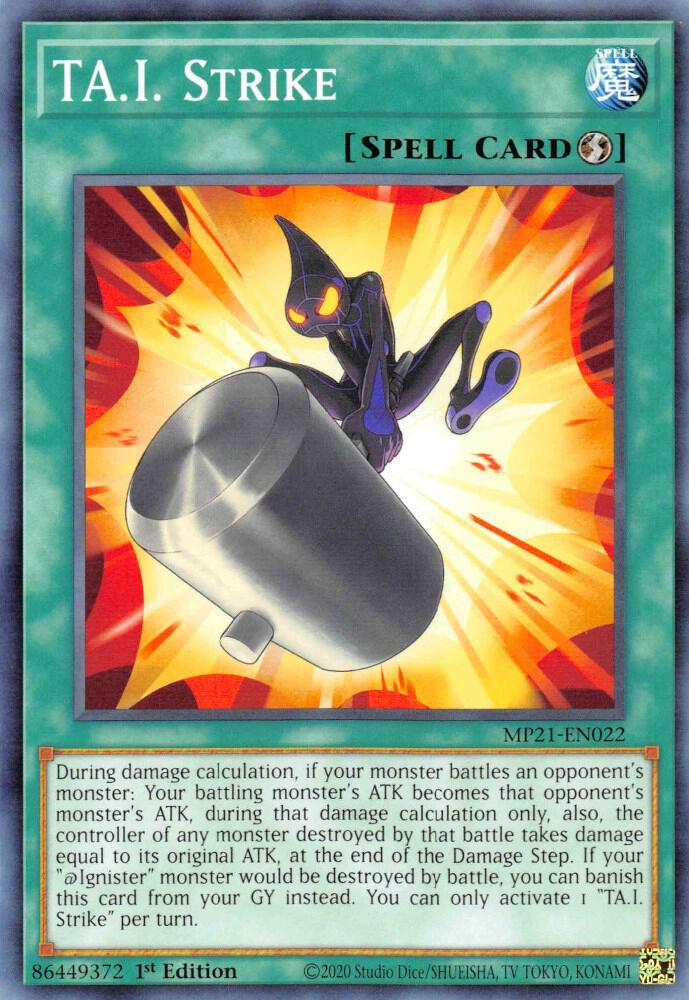 TA.I. Strike MP21-EN022 card from 2021 Tin of Ancient Battles