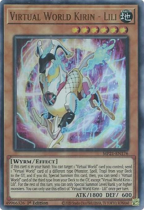 Virtual World Kirin - Lili MP21-EN176 card from 2021 Tin of Ancient Battles