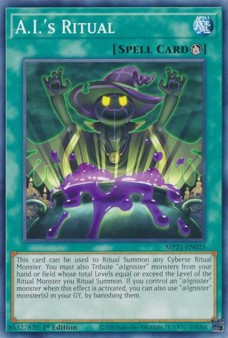 A.I.'s Ritual MP21-EN025 card from 2021 Tin of Ancient Battles