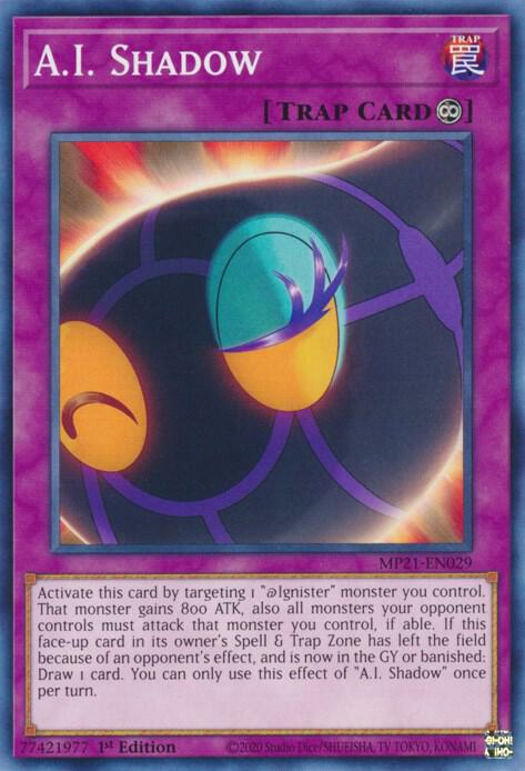 A.I. Shadow MP21-EN029 card from 2021 Tin of Ancient Battles