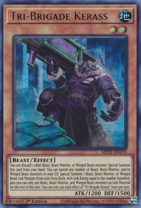 Tri-Brigade Kerass MP21-EN170 card from 2021 Tin of Ancient Battles
