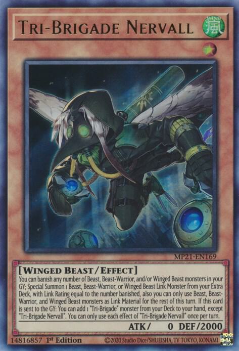 Tri-Brigade Nervall MP21-EN169 card from 2021 Tin of Ancient Battles