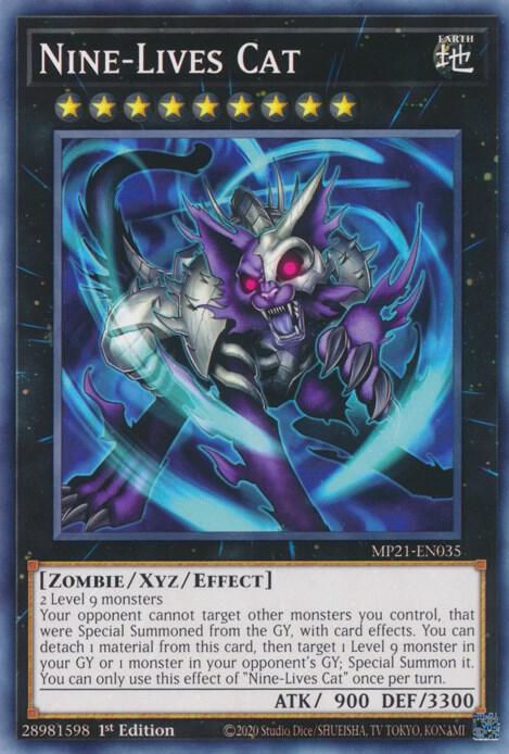 Nine-Lives Cat MP21-EN035 card from 2021 Tin of Ancient Battles