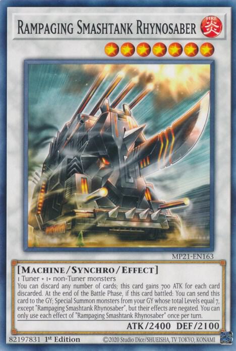Rampaging Smashtank Rhynosaber MP21-EN163 card from 2021 Tin of Ancient Battles