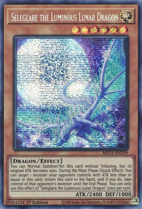 Seleglare the Luminous Lunar Dragon MP21-EN159 card from 2021 Tin of Ancient Battles