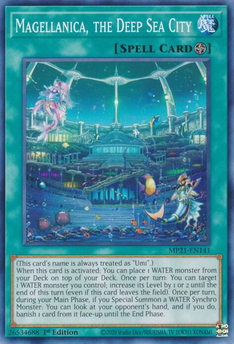Magellanica, the Deep Sea City MP21-EN141 card from 2021 Tin of Ancient Battles