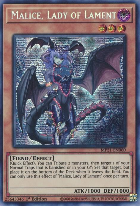 Malice, Lady of Lament MP21-EN060 card from 2021 Tin of Ancient Battles