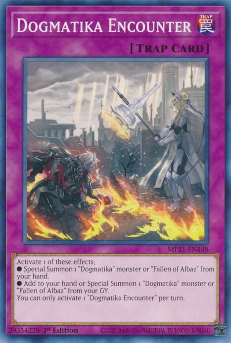 Dogmatika Encounter MP21-EN148 card from 2021 Tin of Ancient Battles