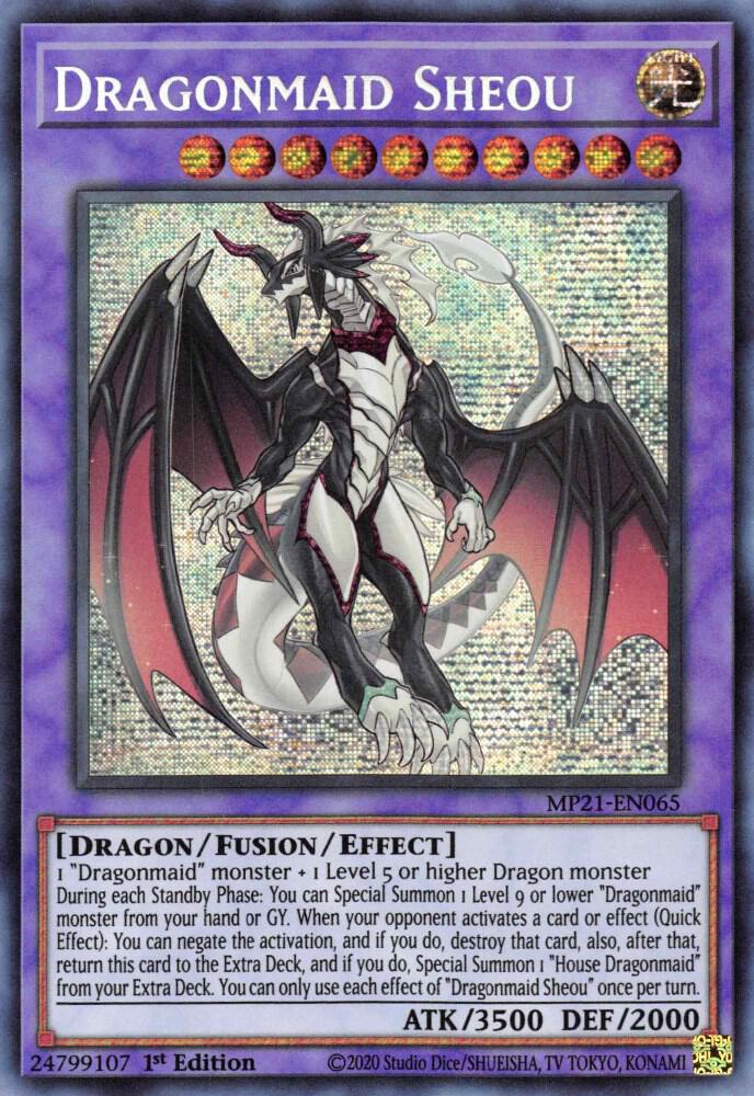 Dragonmaid Sheou MP21-EN065 card from 2021 Tin of Ancient Battles