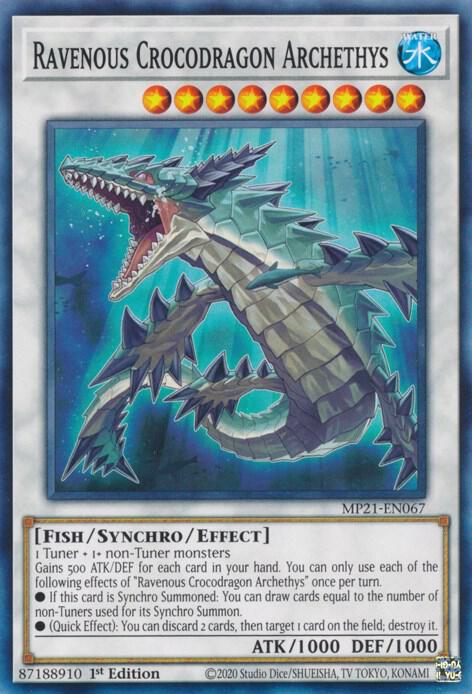 Ravenous Crocodragon Archethys MP21-EN067 card from 2021 Tin of Ancient Battles