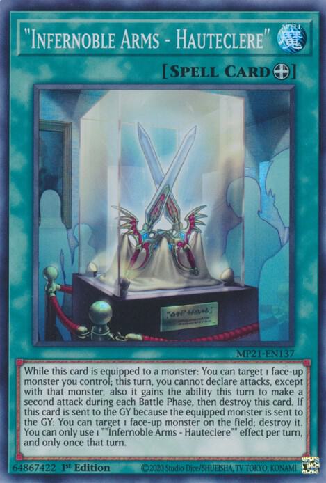 Infernoble Arms - Hauteclere MP21-EN137 card from 2021 Tin of Ancient Battles