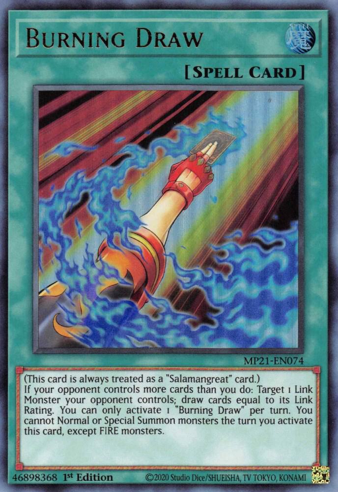 Burning Draw MP21-EN074 card from 2021 Tin of Ancient Battles