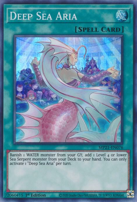 Deep Sea Aria MP21-EN076 card from 2021 Tin of Ancient Battles