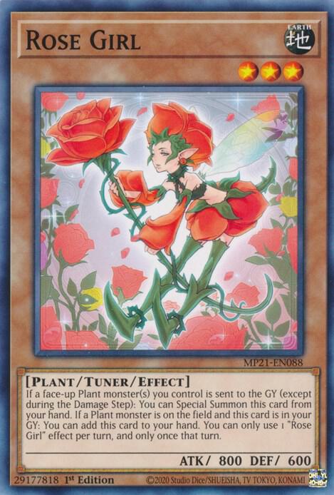 Rose Girl MP21-EN088 card from 2021 Tin of Ancient Battles