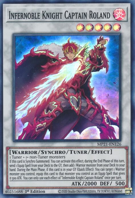 Infernoble Knight Captain Roland MP21-EN126 card from 2021 Tin of Ancient Battles