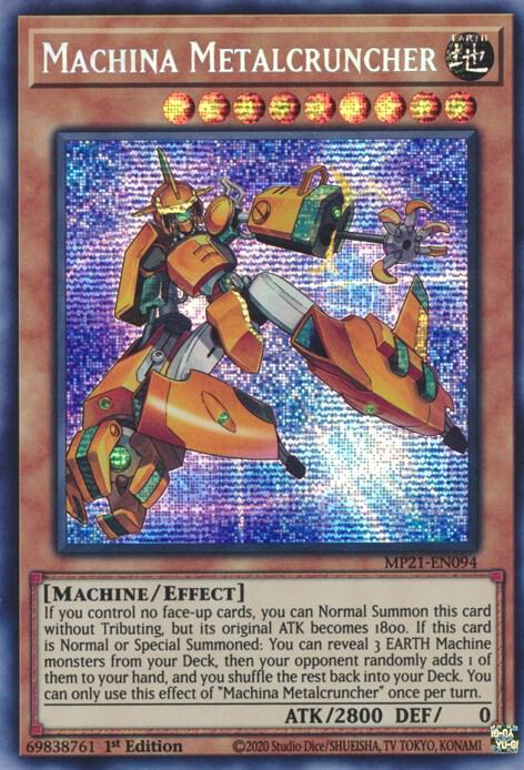 Machina Metalcruncher MP21-EN094 card from 2021 Tin of Ancient Battles