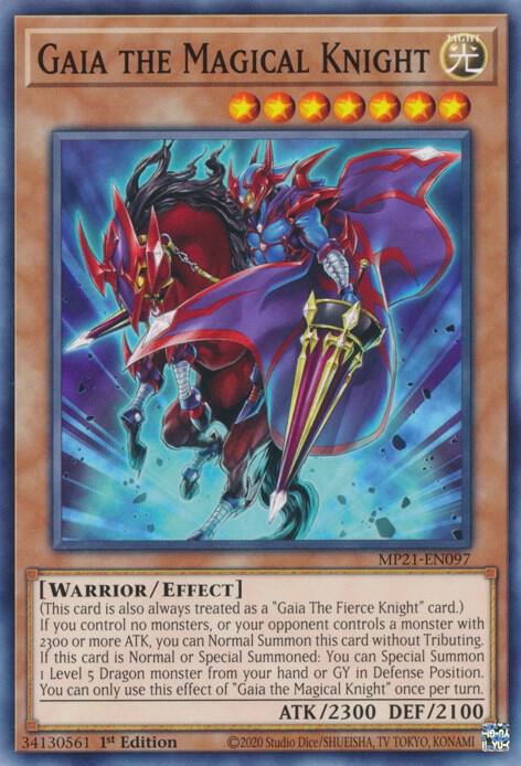 Gaia the Magical Knight MP21-EN097 card from 2021 Tin of Ancient Battles