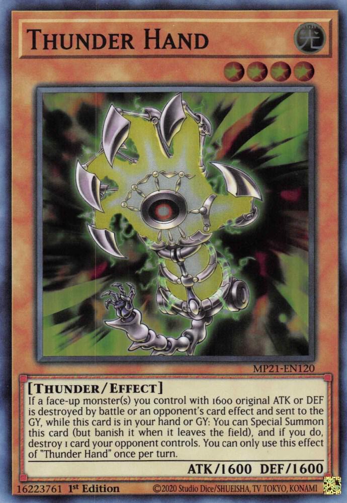 Thunder Hand MP21-EN120 card from 2021 Tin of Ancient Battles