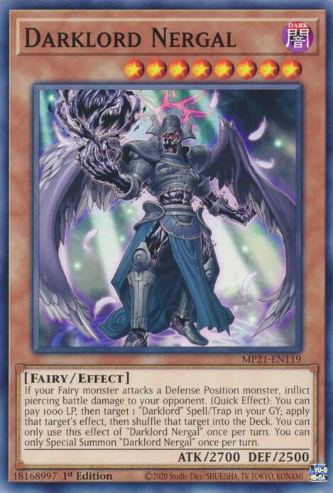 Darklord Nergal MP21-EN119 card from 2021 Tin of Ancient Battles