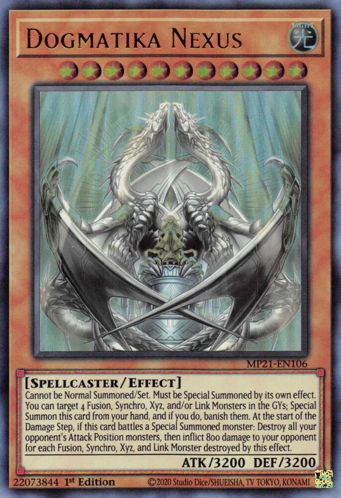 Dogmatika Nexus MP21-EN106 card from 2021 Tin of Ancient Battles