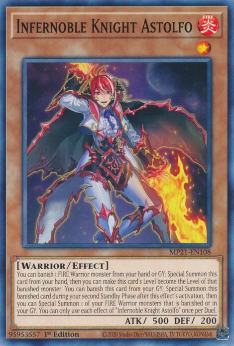 Infernoble Knight Astolfo MP21-EN108 card from 2021 Tin of Ancient Battles
