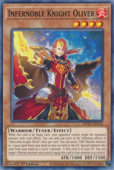 Infernoble Knight Oliver MP21-EN110 card from 2021 Tin of Ancient Battles
