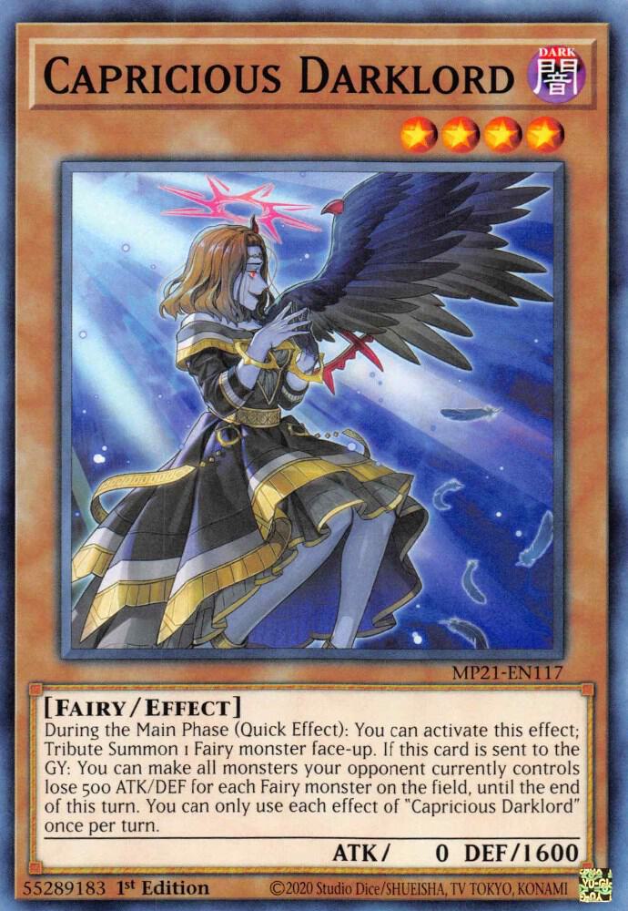 Capricious Darklord MP21-EN117 card from 2021 Tin of Ancient Battles