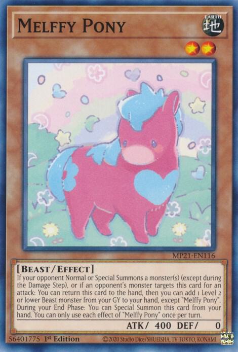 Melffy Pony MP21-EN116 card from 2021 Tin of Ancient Battles