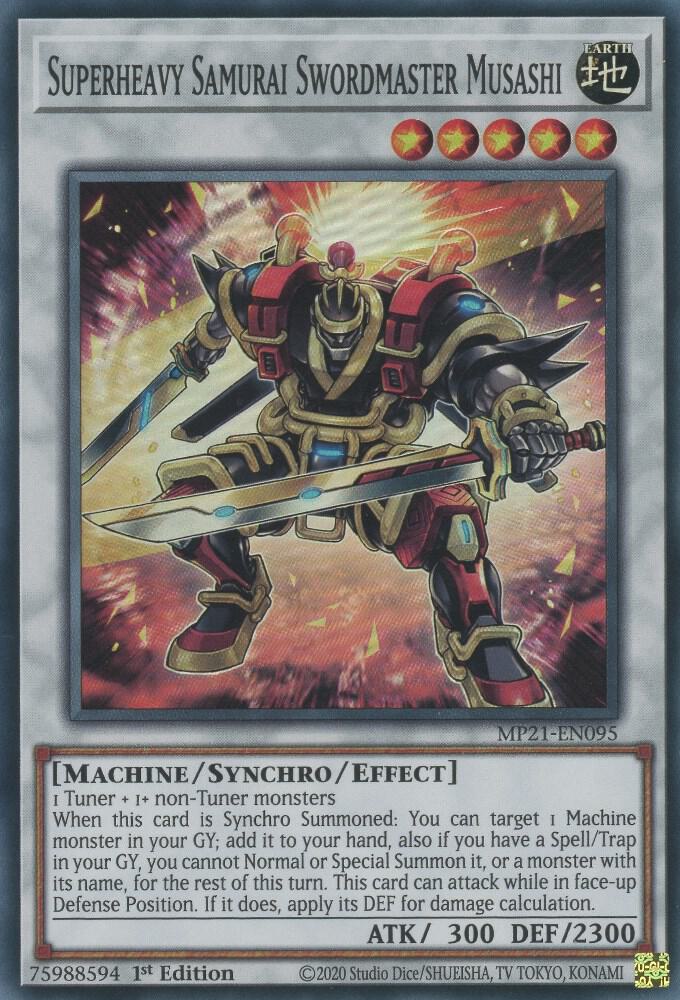 Superheavy Samurai Swordmaster Musashi MP21-EN095 card from 2021 Tin of Ancient Battles