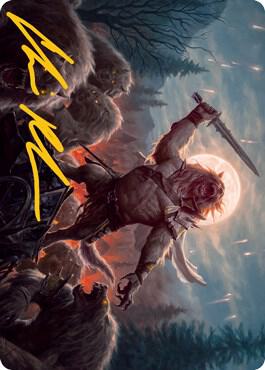 Tovolar, the Midnight Scourge Art Card (06/81) (Gold-Stamped Signature) 6 card from Art Series: Innistrad: Midnight Hunt