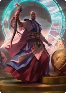 Teferi, Who Slows the Sunset Art Card 10 card from Art Series: Innistrad: Midnight Hunt