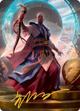 Teferi, Who Slows the Sunset Art Card (Gold-Stamped Signature) 10 card from Art Series: Innistrad: Midnight Hunt