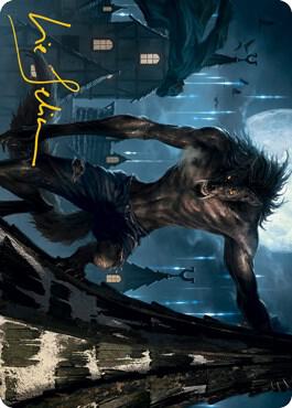 Stalking Predator Art Card (Gold-Stamped Signature) 40 card from Art Series: Innistrad: Midnight Hunt