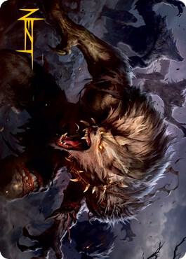 Village Reavers Art Card (Gold-Stamped Signature) 45 card from Art Series: Innistrad: Midnight Hunt