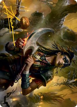 Harvesttide Sentry Art Card (Gold-Stamped Signature) 47 card from Art Series: Innistrad: Midnight Hunt