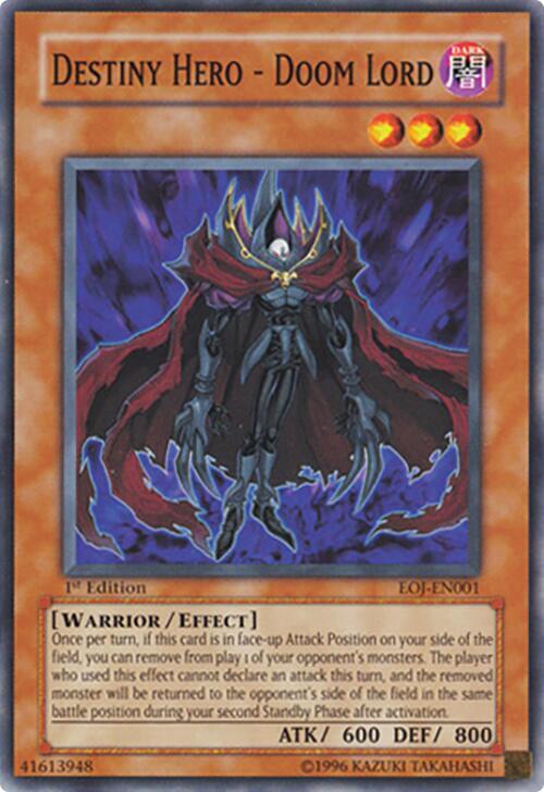 Destiny Hero - Doom Lord EOJ-EN001 card from Enemy of Justice