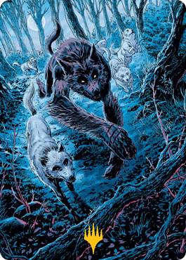 Untamed Pup Art Card (Gold-Stamped Signature) 77 card from Art Series: Innistrad: Midnight Hunt
