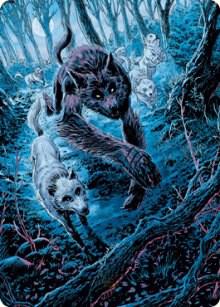 Untamed Pup Art Card 77 card from Art Series: Innistrad: Midnight Hunt