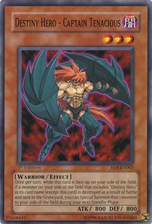 Destiny Hero - Captain Tenacious EOJ-EN002 card from Enemy of Justice
