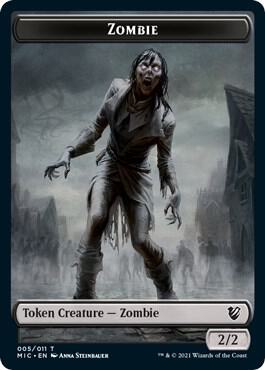 Zombie (005 MIC) // Zombie (005 MID) Double-Sided Token 5 // 5 card from Commander: Innistrad: Midnight Hunt