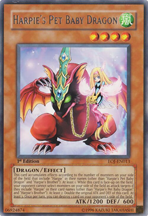 Harpie's Pet Baby Dragon EOJ-EN013 card from Enemy of Justice