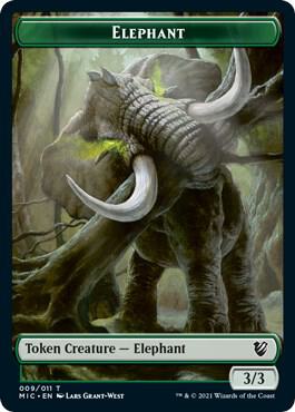 Elephant // Spirit Double-Sided Token 9 // 2 card from Commander: Innistrad: Midnight Hunt