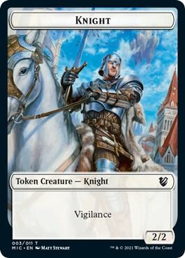 Knight // Wolf Double-Sided Token 3 // 13 card from Commander: Innistrad: Midnight Hunt