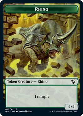 Rhino // Wolf Double-Sided Token 10 // 13 card from Commander: Innistrad: Midnight Hunt