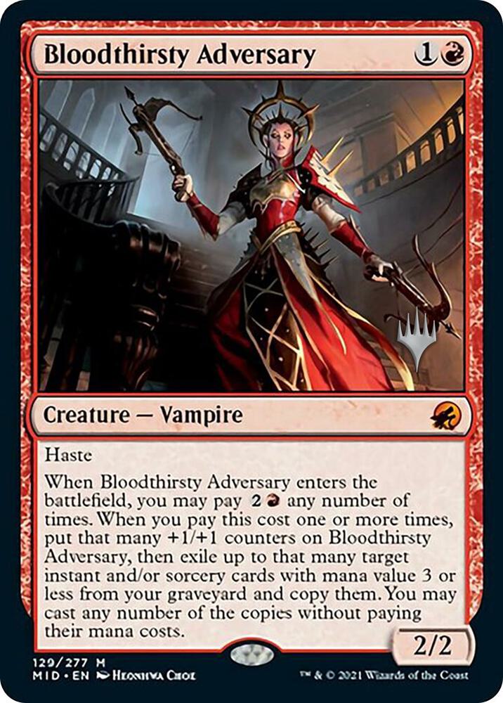 Bloodthirsty Adversary 129 card from Promo Pack: Innistrad: Midnight Hunt