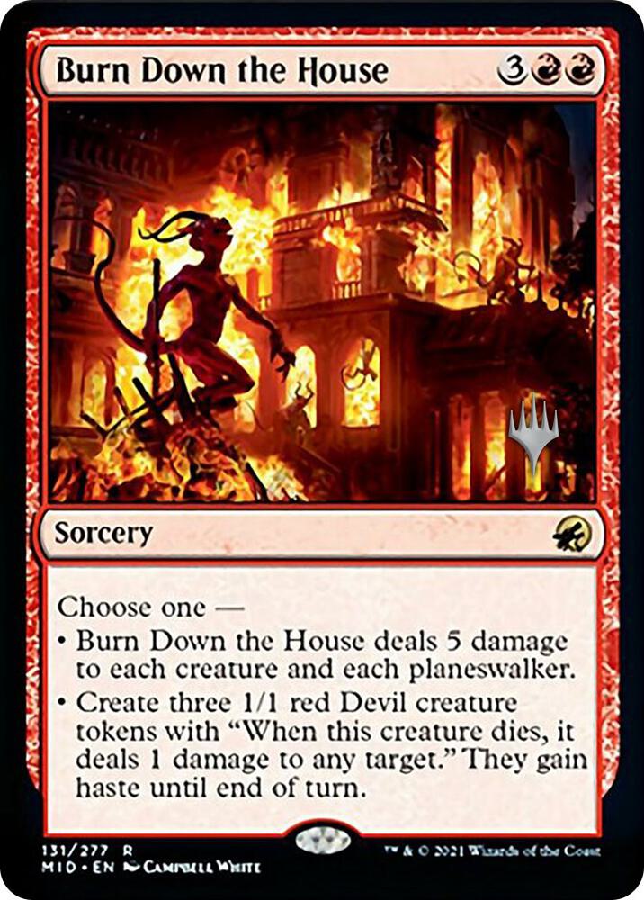 Burn Down the House 131 card from Promo Pack: Innistrad: Midnight Hunt