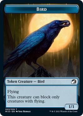 Bird Token 3 card from Innistrad: Midnight Hunt