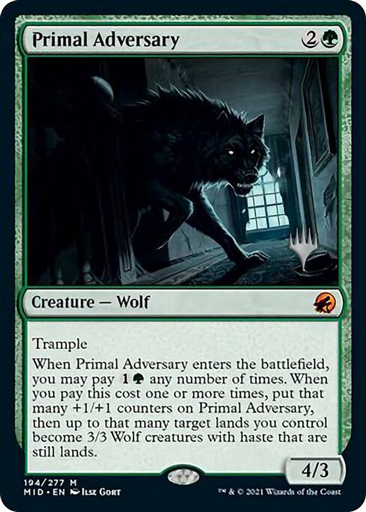 Primal Adversary 194 card from Promo Pack: Innistrad: Midnight Hunt