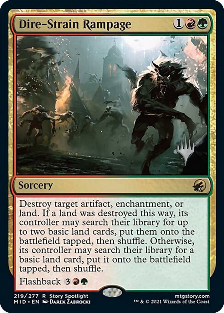 Dire-Strain Rampage 219 card from Promo Pack: Innistrad: Midnight Hunt