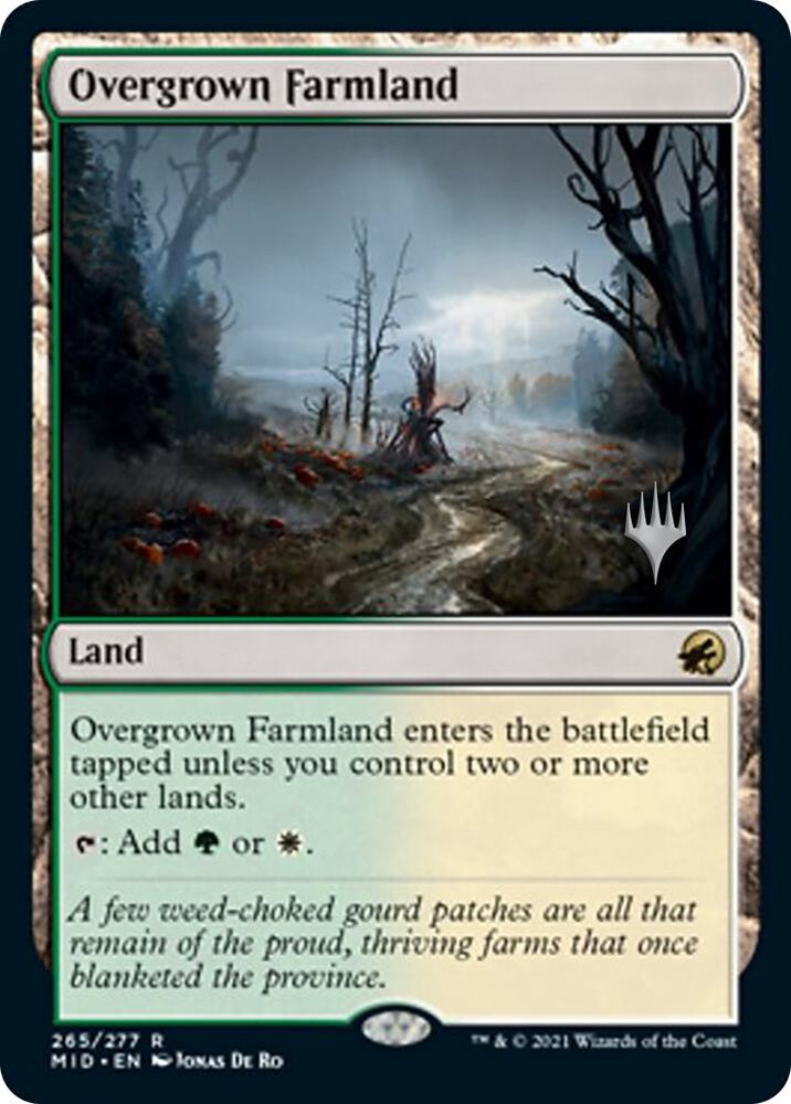 Overgrown Farmland 265 card from Promo Pack: Innistrad: Midnight Hunt